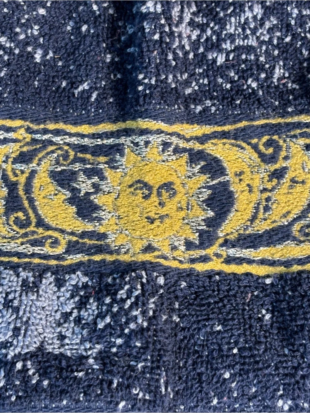 Vintage Celestial Hand Towel Moon Sun Stars 100% Cotton Santens Y2K 90s